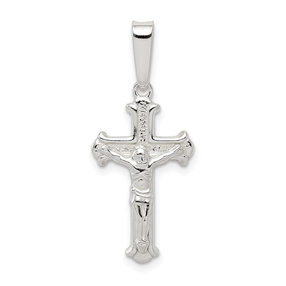 Million Charms 925 Sterling Silver Polished Crucifix Necklace Charm Pendant